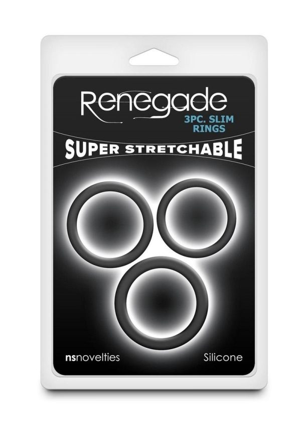 Renegade Slim Silicone Rings (3pc Set) - Black