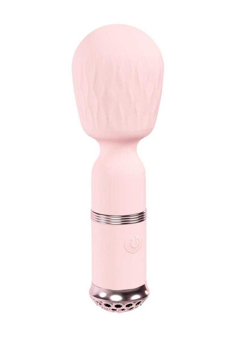Loveline Velour 10 function Rechargeable Silicone MIni-Wand - Pink