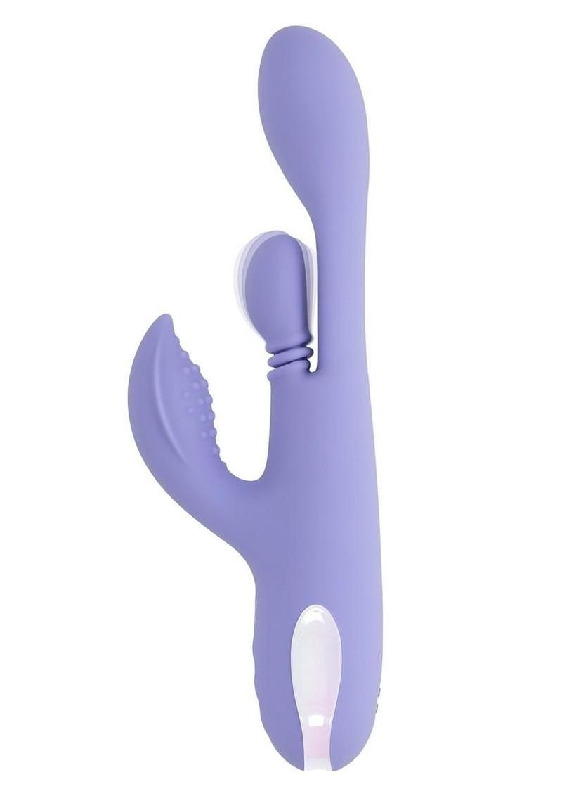 Playboy Nubbin Rubbin Rechargeable Silicone Triple nMotor Vibrator with Clitoral Stimulator - Purple